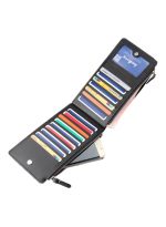 ⁦بايلليري محفظة رفيعة من جلد البولي يوريثان ثنائية الطي أسود⁩ - الصورة ⁦3⁩