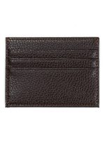 ⁦جينباولاي حافظة بطاقات جلدية ناعمة بسيطة مع 6 فتحات للبطاقات بني⁩ - الصورة ⁦2⁩