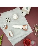 ⁦أولسنمارك مجموعة ماكينة إزالة الشعر للسيدات 5 في 1 القابلة لإعادة الشحن، ماكينة حلاقة للسيدات أبيض/ذهبي⁩ - الصورة ⁦8⁩