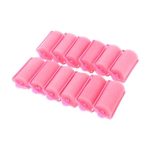 آنسيلف مجموعة بكرات مبطنة لتصفيف الشعر مكونة من 12 قطعة وردي