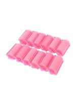 آنسيلف مجموعة بكرات مبطنة لتصفيف الشعر مكونة من 12 قطعة وردي