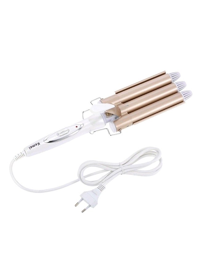 N19977095A_1.jpg كيمي جهاز كي كهربائي محمول لتجعيد الشعر مكون من 3 أسطوانات أبيض/بيج - Image 1