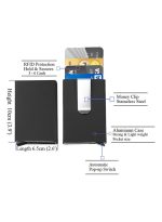 ⁦محفظة منبثقة بمانع لقراءة شريحة RFID أسود/أبيض⁩ - الصورة ⁦3⁩