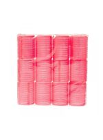 مجموعة بكرات من الفيلكرو الرقيق مكونة من 12 قطعة وردي