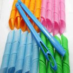 مجموعة بكر الشعر السحري من 18 قطعة أزرق/ أخضر/ وردي