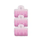 مجموعة بكرات تجعيد الشعر مكونة من 3 قطع وردي/شفاف