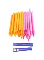 ⁦مجموعة بكرات تصفيف الشعر ماجيك ليفريدج من 19 قطعة وردي/ أصفر/ أرجواني⁩ - الصورة ⁦3⁩