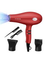 صن هوم طقم مجفف شعر احترافي مكون من 5 قطع بقدرة 1800 وات أحمر/أسود 240مل أحمر وأسود 240ملليلتر