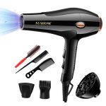 صن هوم طقم مجفف شعر احترافي مكون من 7 قطع بقدرة 2200 وات أسود/ذهبي 250مل أسود/ذهبي 250ملليلتر