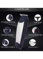 ⁦كيمي ماكينة حلاقة كهربائية KM-5021 قابلة للشحن أزرق/فضي 18.2 x 6 x 14سم⁩ - الصورة ⁦5⁩