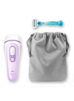 براون ماكينة إزالة شعر بالليزر سيلك إكسبرت برو 3 آي بي إل  للنساء مع ماكينة حلاقة فينوس وحقيبة فاخرة أبيض/أرجواني 500جرام