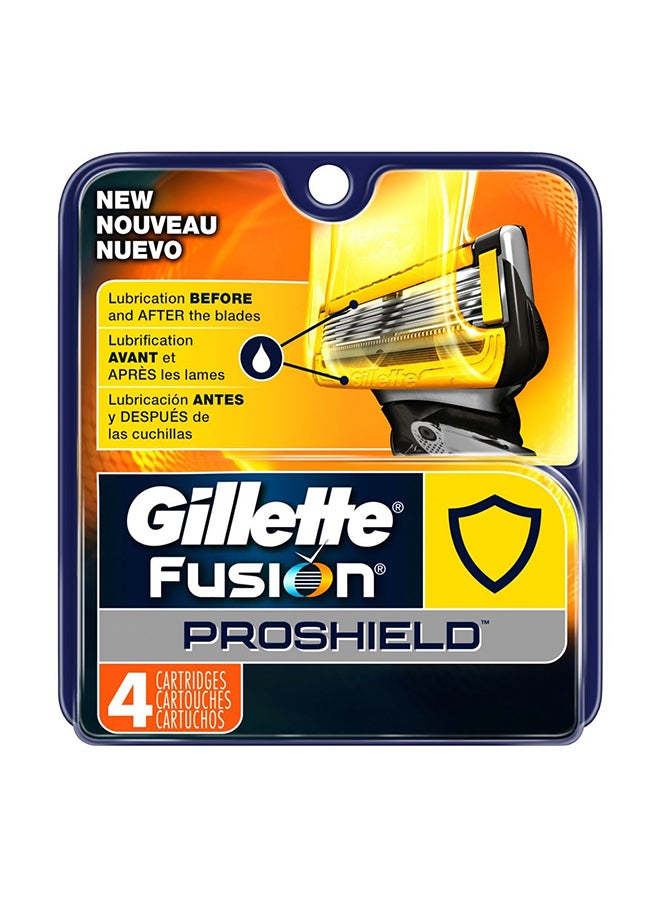 N30689482A_1.jpg عبوات شفرات حلاقة إعادة تعبئة فيوجن برو شيلد من 4 قطع متعدد الألوان 24جرام - الصورة 1