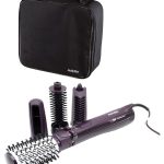 بيبي ليس أداة تجعيد الشعر الساخنة الدوارة 2736SDE مع حقيبة ورأس ملحقة أرجواني/ أسود/ أبيض