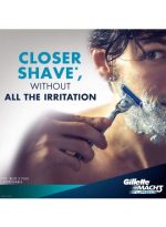 قطعتي شفرة حلاقة مع مقبض ماكينة حلاقة ماك3 تربو أزرق / فضي - Image 4