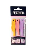 فيذر مجموعة شفرات فلامينجو لإزالة شعر الوجه مكون من قطعتين أصفر/ وردي/ أرجواني - Image 2