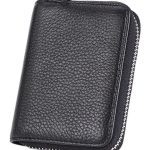 بيوينتي حامل بطاقات مصنوع من جلد العجل أسود