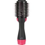 مجفف شعر متعدد الوظائف بمشط دوار لزيادة كثافة الشعر وردي/أسود