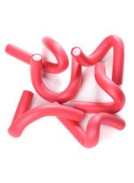 مجموعة لفافات شعر مرنة مكونة من 10 قطع وردي 25سم - Image 3