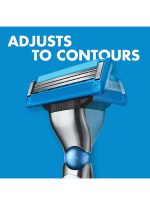 ⁦شفرة حلاقة ماش 3 تربو ثلاثية الأبعاد بمقبض مع شفرتين إضافيتين فضي / أزرق⁩ - الصورة ⁦4⁩