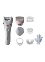 فيليبس ماكينة إزالة الشعر Series 8000 للاستخدام الرطب والجاف BRE720/01، ضمان لمدة عامين أبيض/وردي أبيض/ وردي