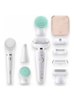 ⁦براون ماكينة نزع الشعر سيلك-إبيل للاستخدام الجاف والرطب مع أدوات سبا للوجه أبيض/فضي/أخضر⁩ - الصورة ⁦2⁩