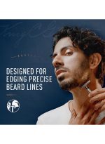 ماكينة حلاقة آمنة بحافة مزدوجة من King C مصممة للحواف مع مشط مغلق ولمسة نهائية مطلية بالكروم مع 5 شفرات مطلية بالبلاتين - Image 2