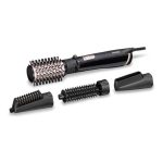 بيبي ليس مجموعة فرش دوارة AS200E لتدفئة الشعر والعناية بالشعر الأيوني أسود/وردي