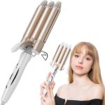 جهاز تجعيد الشعر محمول ومزود بعدد 3 أسطوانات ذهبي/ أبيض