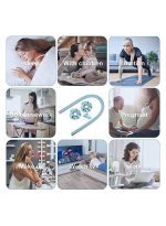 روك بو طقم أدوات بتصميم ربطات رأس لتجعيد الشعر دون حرارة مخصصة للشعر الطويل أزرق - Image 7