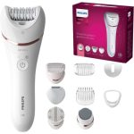 فيليبس ماكينة إزالة الشعر Series 8000 للاستخدام الرطب والجاف BRE740/11، ضمان لمدة عامين باللون الأبيض أبيض