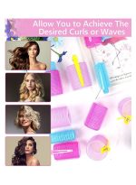 ⁦مجموعة بكرات لف شعر ذاتية الإغلاق ومشابك لتثبيت الشعر من 48 قطعة متعدد الألوان⁩ - الصورة ⁦5⁩