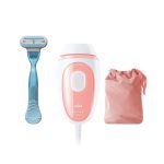 براون آلة إزالة الشعر سيلك إكسبيرت ميني PL1014 بتقنية IPL مع ماكينة حلاقة فينوس سموذ وحقيبة صغيرة مناسبة للسفر أبيض 23.3 x 10.2 x 19.1سم