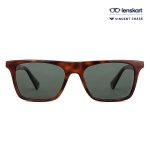 فينسينت تشيس نظارة شمسية ميراج بإطار وايفارير كامل الحواف وعدسات مستقطبة وواقية من الأشعة فوق البنفسجية للرجال والنساء -مقاس 53 مم -طراز VC S13971 - لون بني