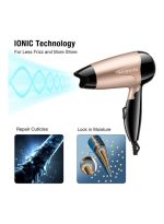 صن هوم مجفف شعر صغير محمول بقدرة 1200 وات، مناسب للسفر، 2 إعدادات للسرعة، قابل للطي، خفيف الوزن - Image 7