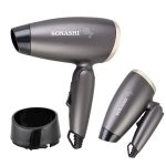 سوناشي مجفف شعر صغير قابل للطي للسفر أحمر/أسود أحمر وأسود