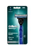 مقبض شفرة الحلاقة ماك 3 مع شفرتين أسود/فضي