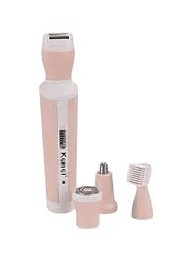 aab8c6cb-81f2-43ad-bf75-5153a1e7a354.jpg كيمي ماكينة تشذيب الشعر KM-3024 للنساء 4 فى 1 - قابلة للشحن وردي/أبيض - الصورة 1