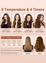 بيستيس  مكواة تجعيد شعر أوتوماتيكية 3 في 1، عصا تجعيد دوارة مع أسطوانة بديلة بثلاثة مقاسات: 19 مم، 25 مم، 32 مم، مكواة تجعيد شعر بجهد مزدوج، 8 سرعات، تسخين سريع. - Image 3