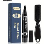 أوريتي الرجال لحية ملء قلم مجموعة ، لحية قلم رصاص حشو مع فرشاة الشعر طويلة الأمد للماء لحية قلم