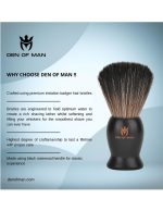 ⁦دن أوف مان فرشاة حلاقة شعر جامبو 27 مللي متر عقدة ممتازة خالية من القسوة تقليد بادجر شعيرات ناعمة فائقة الامتصاص لحلاقة ناعمة بمقبض من خشب الورد الحقيقي⁩ - الصورة ⁦3⁩