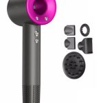 دوشر مجفف شعر احترافي 1600 واط - مجفف شعر سريع التجفيف مع تحكم حراري، ضجيج منخفض، يشمل موزع شعر واستشوار كيرلي لتصفيف مثالي None