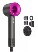 دوشر مجفف شعر احترافي 1600 واط - مجفف شعر سريع التجفيف مع تحكم حراري، ضجيج منخفض، يشمل موزع شعر واستشوار كيرلي لتصفيف مثالي None