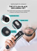 ⁦جيباس مجموعة العناية القابلة لإعادة الشحن 11 في 1، ماكينة تشذيب الشعر/الخبز/الأنف/الأذن/الجسم | 5 رؤوس قابلة للتغيير | بطارية ليثيوم أيون | 60 دقيقة وقت العمل | شاشة LED | 4 أمشاط مرفقة أسود/فضي أسود/فضي⁩ - الصورة ⁦6⁩