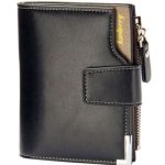 بايلليري محفظة ثلاثية الطي بسحّاب للرجال أسود