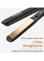 ⁦فازين فرد الشعر،  مسطحة من التيتانيوم سريعة التسخين مع أيونات سالبة لشعر ناعم، شعر عريضة عائمة 2 في 1 ثلاثية الأبعاد لجميع أنواع الشعر، جهد مزدوج و11 مستوى قابل للتعديل⁩ - الصورة ⁦2⁩