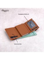 Classic Milano محفظة كلاسيك ميلانو من الجلد الصناعي مع تقنية حجب RFID للرجال والنساء - محفظة حامل بطاقات تلقائية بتصميم منبثق - حامل بطاقات ائتمان آمن ومضغوط للرجال - محفظة أنيقة للرجال ومحفظة بطاقات RFID للنساء - Image 4