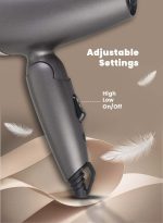 ⁦سوناشي مجفف شعر صغير قابل للطي للسفر أحمر/أسود أحمر وأسود⁩ - الصورة ⁦5⁩