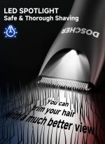 ⁦دوشر مكينه حلاقه مناطق حساسه للرجال، ماكينة تشذيب الجسم آمنة قابلة لإعادة الشحن للاستخدام الجاف/الرطب⁩ - الصورة ⁦4⁩