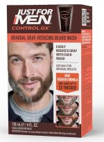 Just For Men شامبو غسول اللحية لتقليل اللون الرمادي من جست فور مين كونترول جي إكس، يلون الشارب واللحية تدريجيًا، ويترك شعر الوجه أكثر نعومة وامتلاءً، 118 مل - عبوة من قطعة واحدة