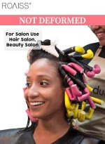 رويس 42 قطعة من أعواد تجعيد الشعر المرنة، 7 أحجام من أعواد تجعيد الشعر بدون حرارة، بكرات الشعر المرنة من الإسفنج للاستخدام أثناء النوم مع غطاء للشعر لتصفيف شعر النساء - Image 4